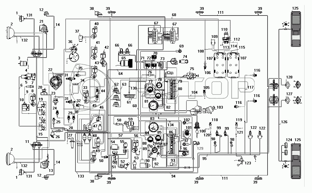 Запчасти К Технике УРАЛ-4320-41. Схема Электрооборудования