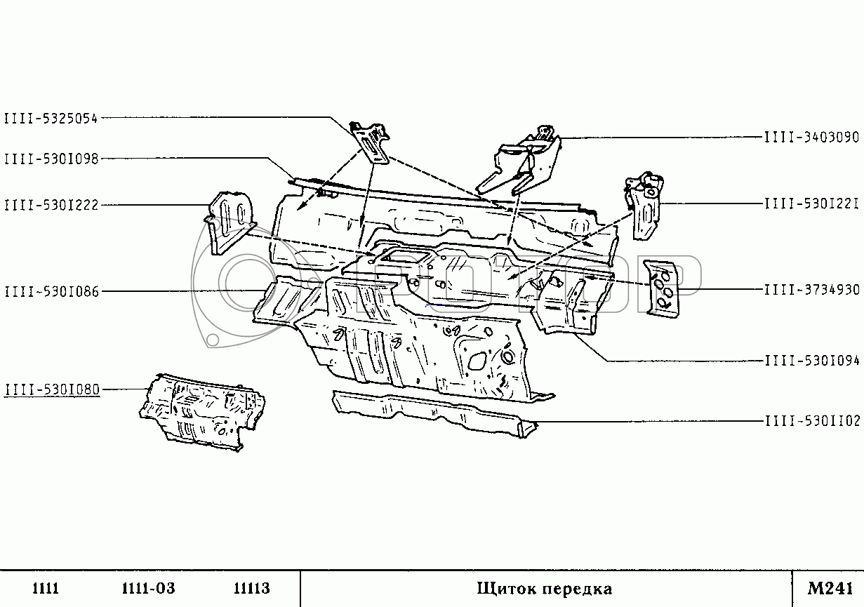 Запчасти к технике ВАЗ-1111 (ОКА). Щиток передка