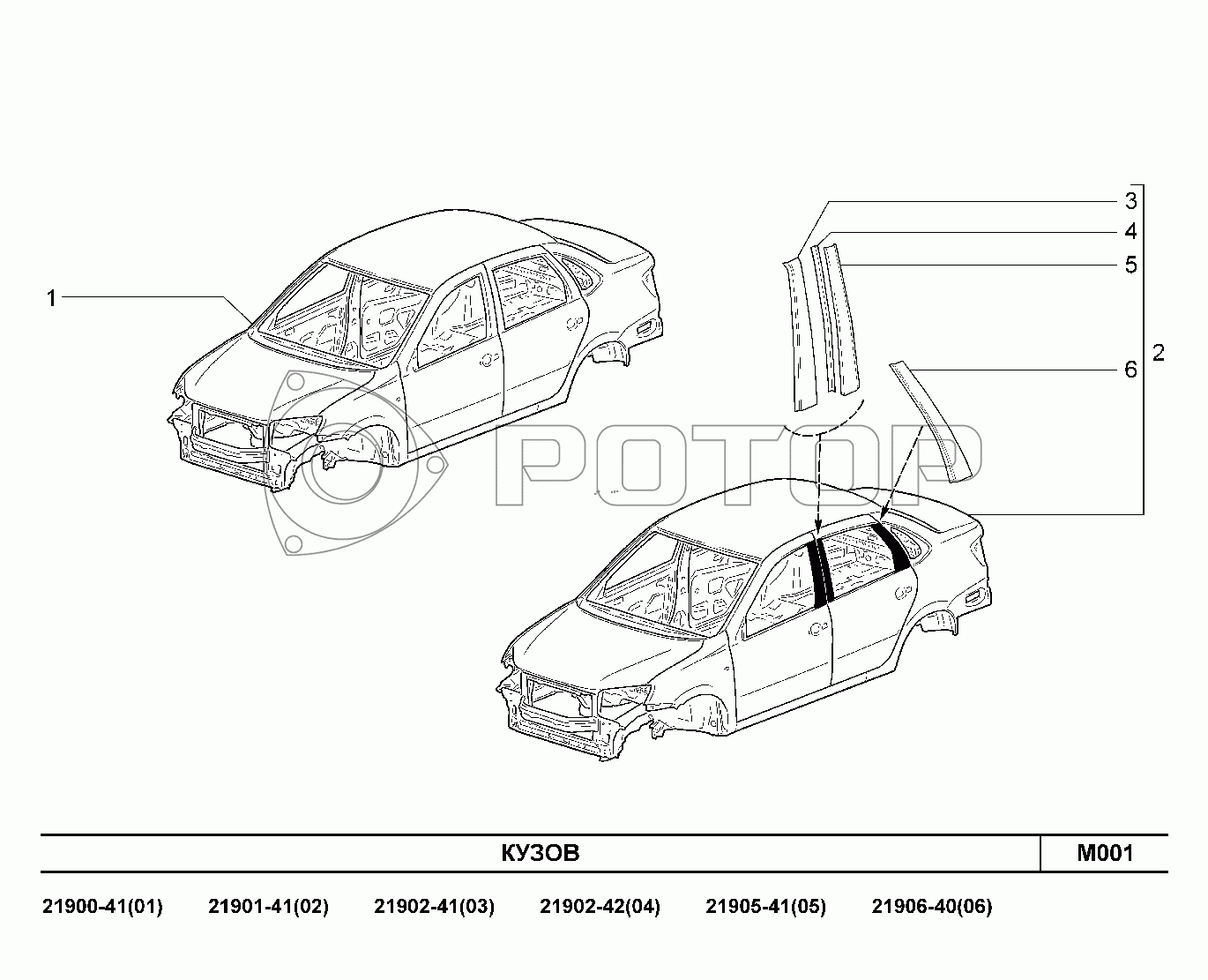 Запчасти к технике LADA Granta 2190. M001. Кузов