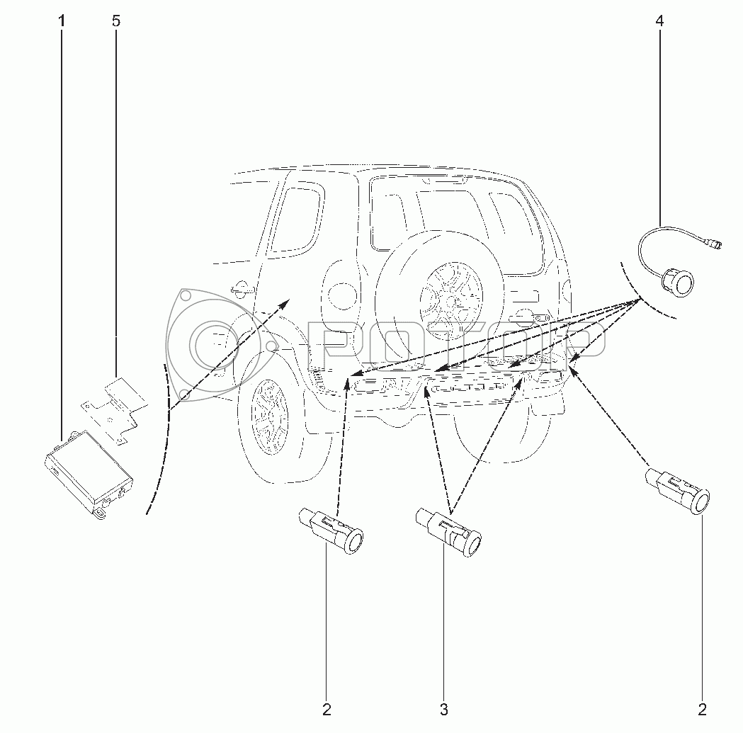 Запчасти к технике Chevrolet Niva. Система парковки