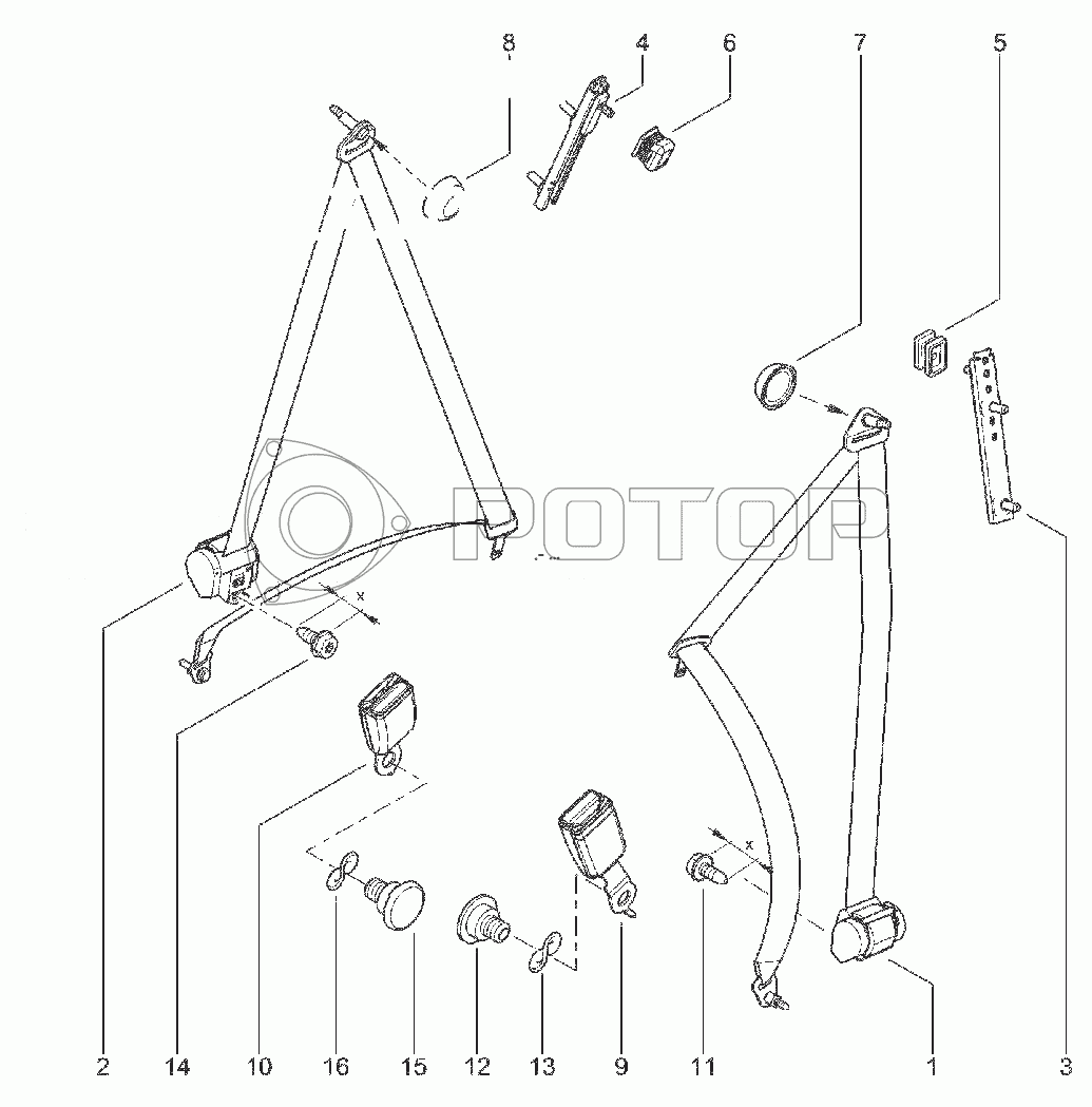 Запчасти к технике LADA XRAY Cross. 592010. РЕМНИ БЕЗОПАСНОСТИ ПЕРЕДНИЕ