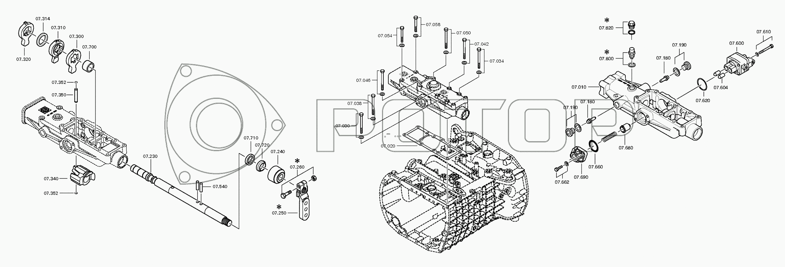 Запчасти к технике КПП ZF 9S1310 TO. Корпус механизма переключения передач