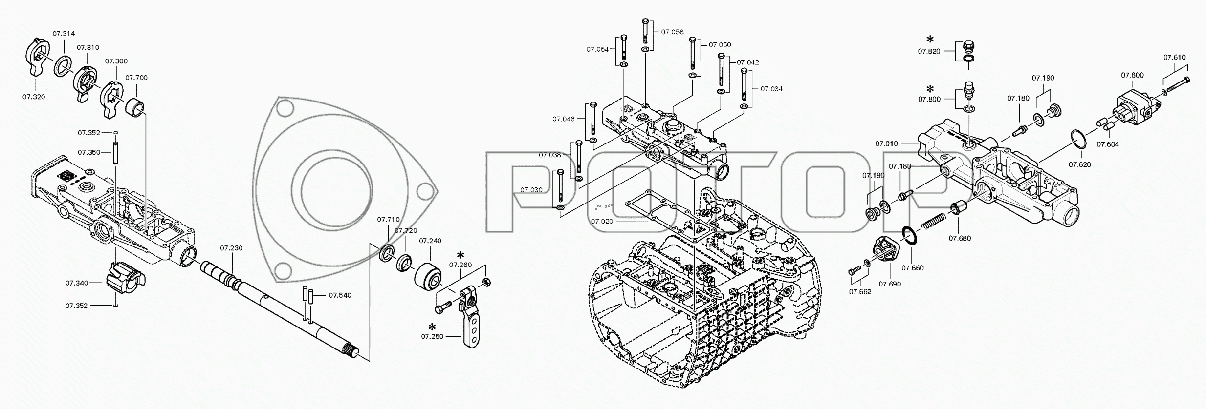 Запчасти к технике КПП ZF 9S1315 TO. Корпус механизма переключения передач