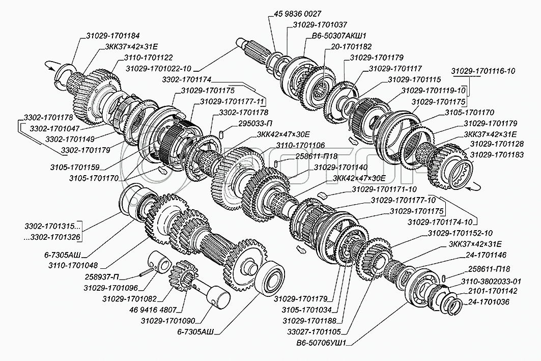 Кпп газ 3110 схема