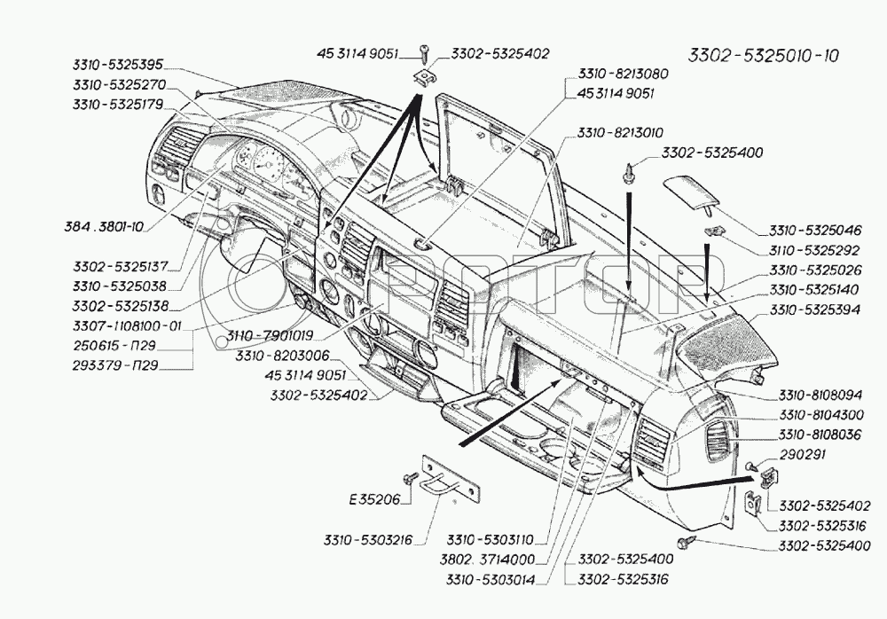 Каталог запчастей газ 3302