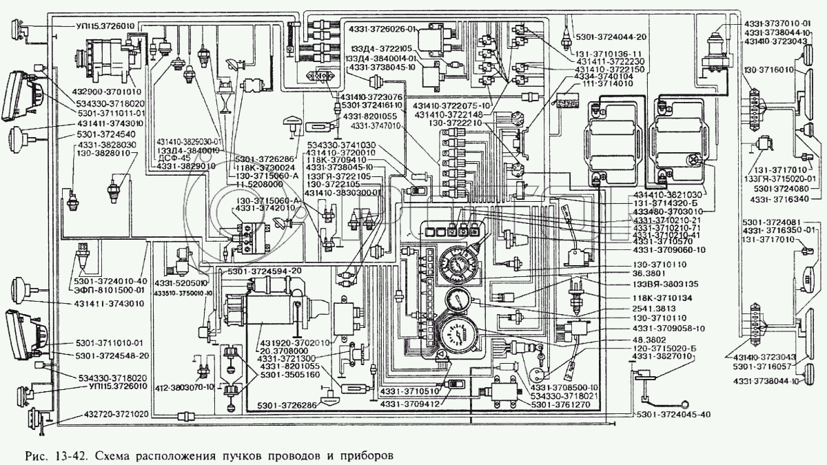 Схема электрооборудования зил 4331 цветная - 97 фото