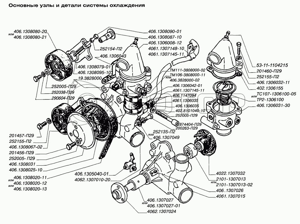 Схема системы охлаждения змз 406 инжектор