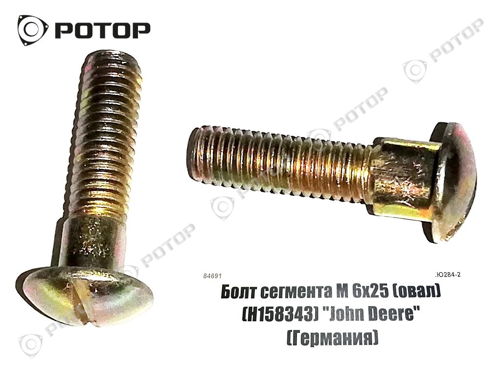 Болт сегмента М 6х25 (овал) (Н158343) 