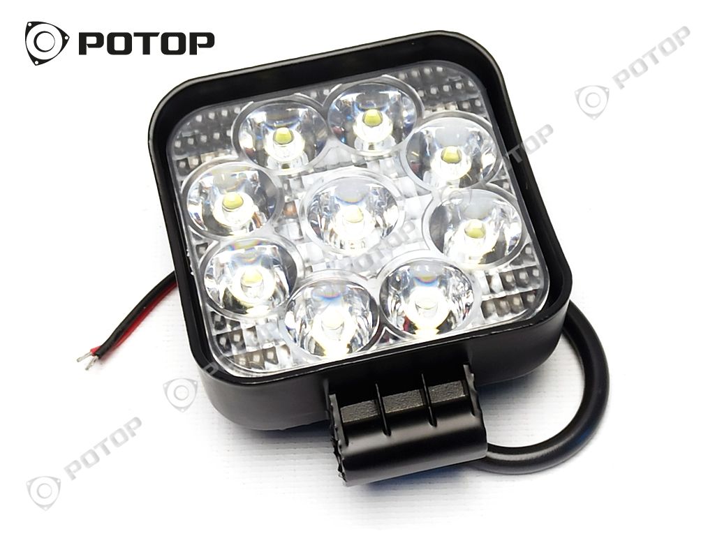 Ходовые огни светодиодные OFF-ROAD 100*55*115 27W ЛИНЗА 12-24V 9 диодов рассеив. KS-WSQ009F-M